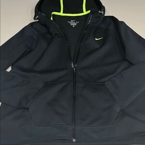 Nike Black Jacket with Neon Yellow Highlights
